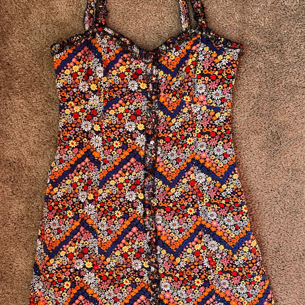 Floral 70s Vibes Mini Dress